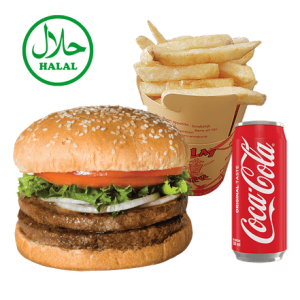 17 – Double Hamburger Mit Pommes Und Coca-Cola