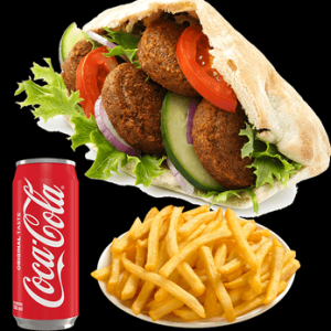 33. Menü- Falafel im Brot mit Cola und Pommes