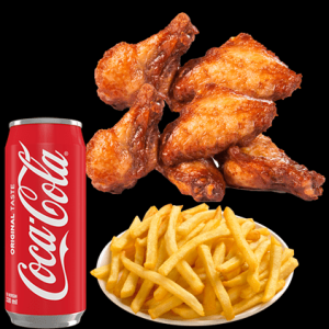 35. Menü-  Chicken Wings mit Cola und Pommes